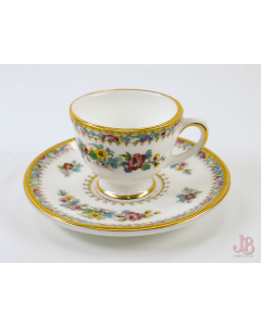 Vintage Coalport bone china miniature cup and saucer - Ming Rose pattern