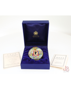 Halcyon Days Enamel Box - Queen Elizabeth II Golden Jubilee - 2002 - LTD 649/750