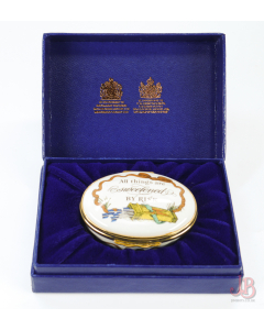 Halcyon Days Bilston & Battersea Enamel Box - All things are sweetened by risk