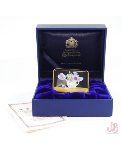 Halcyon Days Enamel Trinket Box - Pansies in a Jug - Chrissy Wilson - Boxed