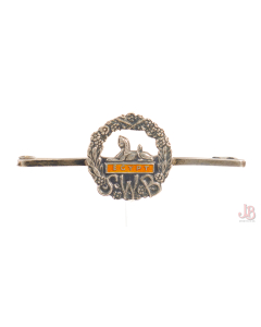 WWI Silver enamel sweetheart bar brooch - South Wales Borderers - British Army