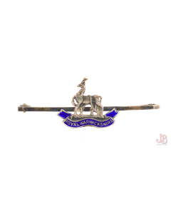 WWI Silver enamel sweetheart bar brooch - Royal Warwickshire - British Army