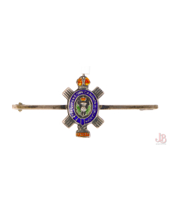 WWI Silver enamel sweetheart brooch - The Queens own Cameron Highlanders - Egypt