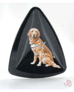 Vintage mcm praesidium ornamin melamine dish - Golden Retriever Guide Dog 60/70s