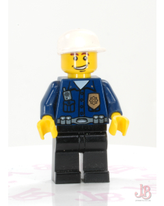 Lego minifigure wc026 Police - World City Patrolman Blue Shirt Badge Radio Cap