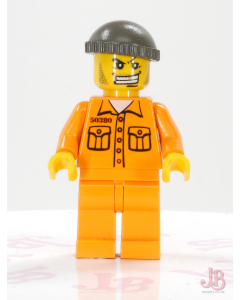 Lego minifigure wc007 Police - World City Jail Prisoner 50380 Orange Jumpsuit