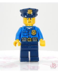Lego minifigure cty0476 Police - City Officer, Gold Badge, Police Hat, Scowl