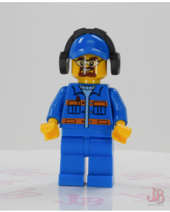 Lego minifigure cty0401 Blue Jacket with Pockets and Orange Stripes Town / City