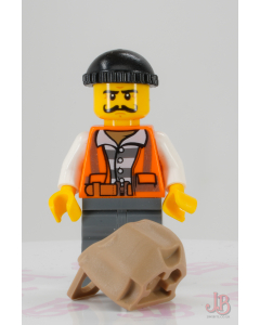 Lego minifigure cty0754 Police - City Bandit Male  Moustache Curly Long