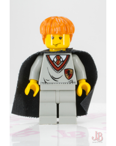 Lego minifigure hp007 Ron Weasley - Gryffindor Shield Torso, Black Cape  Stars