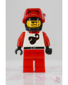 Lego minifigure twn009 Race - Driver, Red Scorpion, Black Helmet