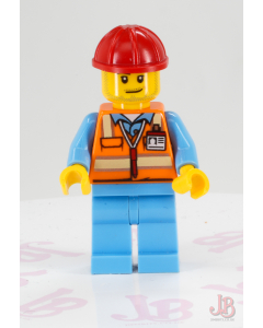 Lego minifigure air050 Orange Safety Vest Reflective Stripes - Town City Airport