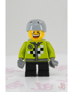 Lego minifigure hol073 Lime Jacket Wrench Black White Checkered - Holiday Event