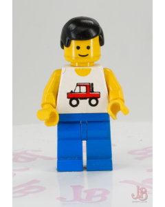 Lego minifigure trn035 Trucker - Blue Legs, Black Male Hair