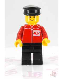 Lego minifigure post001 Post Office - Black Legs, Black Hat