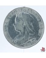 1897 Solid Silver Antique Queen Victoria Crown Coin