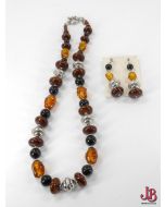 Anitca Murrina Jewellery - Necklace and Earrings - Murano Glass Beads - Silver fittings