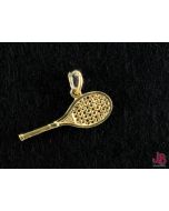 Vintage canadian EJ STG - Tennis racket charm - 925 silver plated with fine gold. 