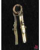  Swiss - CHN 800 silver charm  - snow skis skiing  -  gold plated 