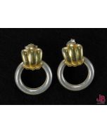1980's pair of silver earrings with gilt detailing marked Φ54 925 