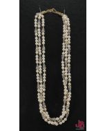 1980's 53 cm necklace - 3 strand, faux pearls, cut glass beads and rondelle rhinestones.