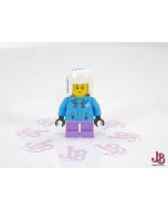 A used Lego Minifigure - cty1080 - Town / City / Recreation - Girl - Dark Azure Jacket, Medium Lavender Short Legs, Ushanka Hat