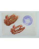 Vintage Merry Christmas Red and Gold Card Embossed Embellishments Pack 10