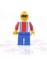 Lego minifigure soc017 Soccer Player Red White and Blue Team Number 3 on Back
