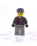 Lego minifigure soc055 Soccer Player - Red and Blue Team Goalie with Number 1
