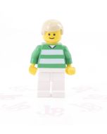 Lego minifigure soc059 Soccer Player - Green White Team with Number 18 on Back
