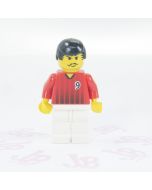 Lego minifigure soc088 Soccer Player - Red and White Team with Number 9
