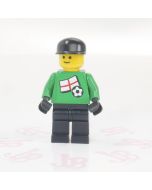 Lego minifigure soc012 Soccer Player White/Black Team Goalie