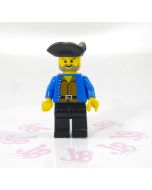 Lego minifigure pi033 Pirate Brown Shirt, Black Legs, Black Pirate Triangle Hat