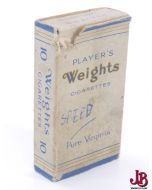 An old Players Weights cigarette box / packet / pack
