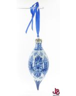 Heinen Delftware hand painted Delft china blue Christmas bauble decoration 


