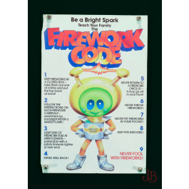 Bright Spark Firework Code Safety Poster - Original 70's / 80's