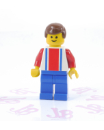 Lego minifigure soc035 Soccer Player - Red White Blue Team -  Number 10 on Back
