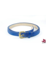 Vintage blue Fogal Leather belt with antique gold tone buckle