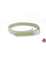 Vintage beige Ralph Lauren Suede Leather belt with faux horn buckle.


