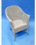 Vintage Lloyd loom wicker / rattan white chair