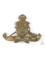 Vintage - WWII Royal Artillery Brass Cap badge - slider - worn 