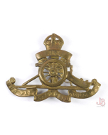 Vintage - WWII Royal Artillery Brass Cap badge - slider - worn 