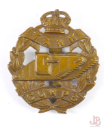 vintage British WWI Royal Tank Corps Cap Badge with slider