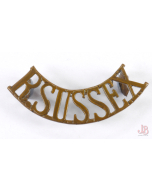 vintage British WWII - The Royal Sussex Regiment Shoulder Title - lugs