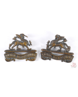 vintage British - Royal Berkshire Regiment - badges - studs - cast bronze - pair