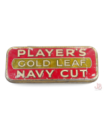 vintage 1940's Players Gold Leaf Navy Cut tobacco tin - hinged lid
