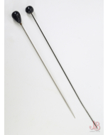 2 x victorian black Glass Hatpins - Black - Ball - Teardrop - Steampunk