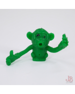 Vintage 1970's Green Monkey Pencil topper - rubber with poseable arms - HongKong