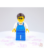 Lego minifigure game016 Overalls Blue over V-Neck Shirt, Blue Legs