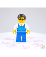 Lego minifigure game016 Overalls Blue over V-Neck Shirt, Blue Legs